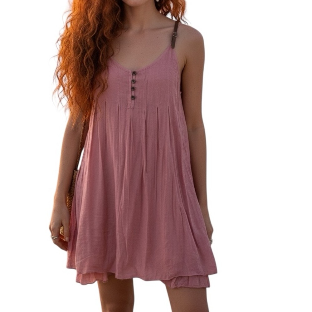 Noelle Pink Sundress - Strappy Layered - Size XL